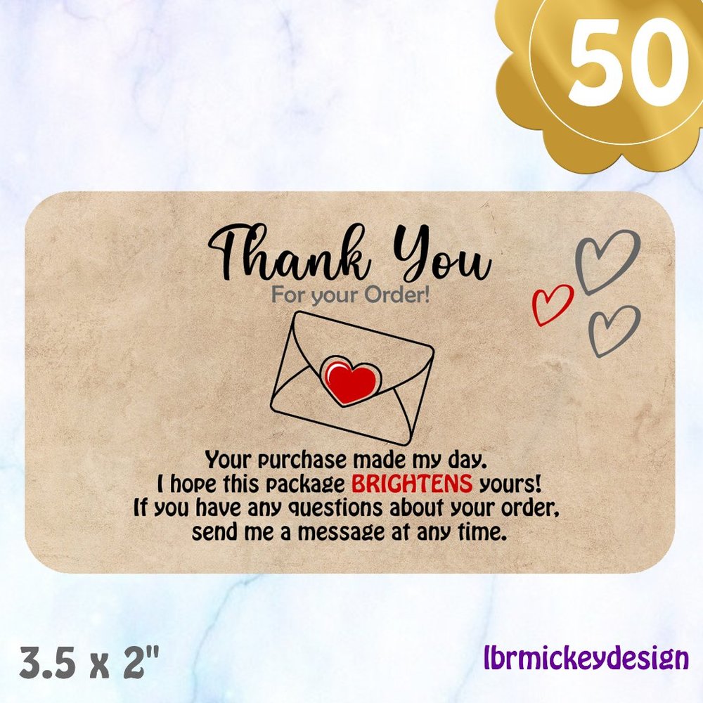 ♥️ 5x25 / 50 Thank You Cards